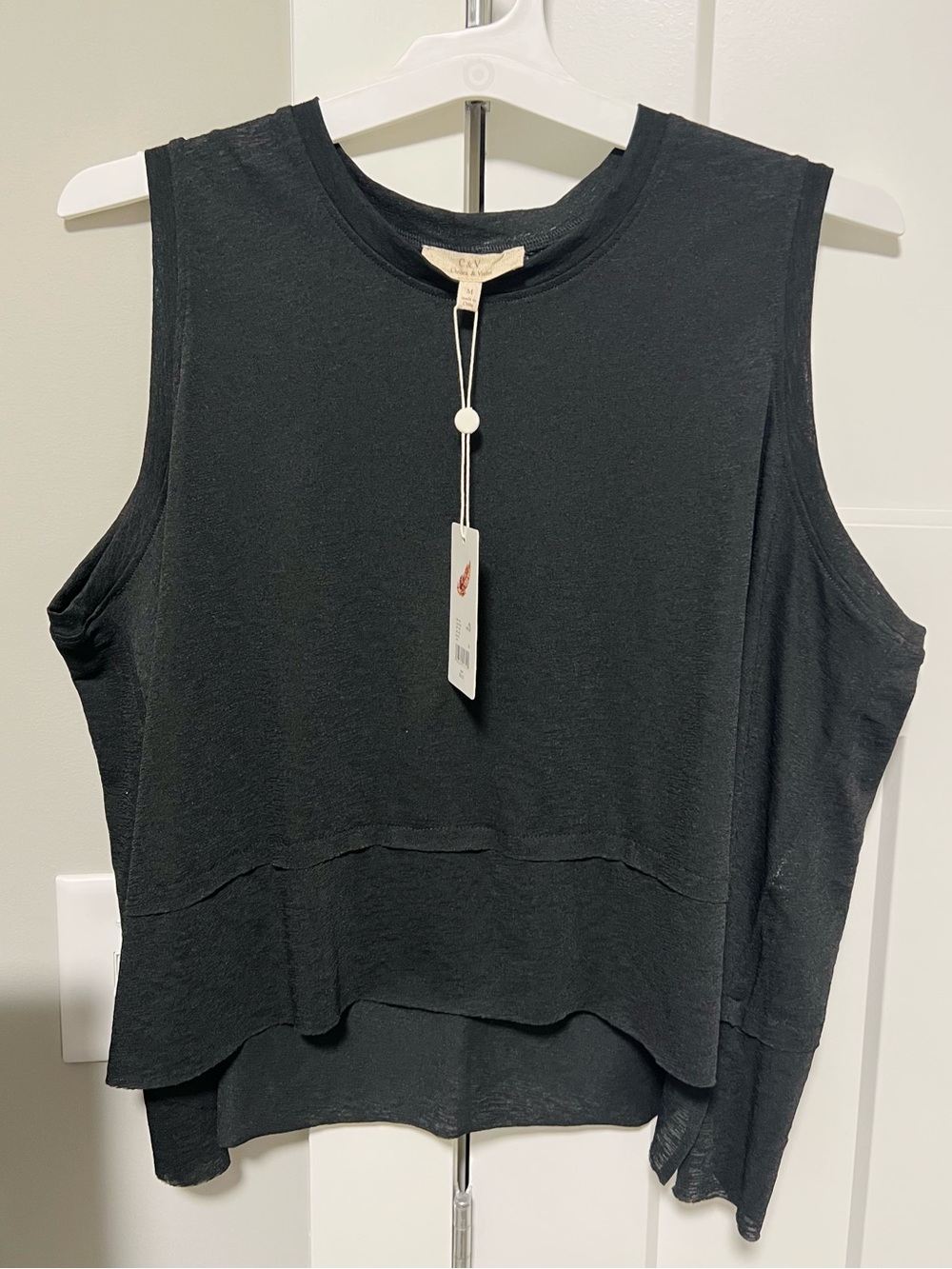 Chelsea & Violet Black Layered Crewneck Tank
